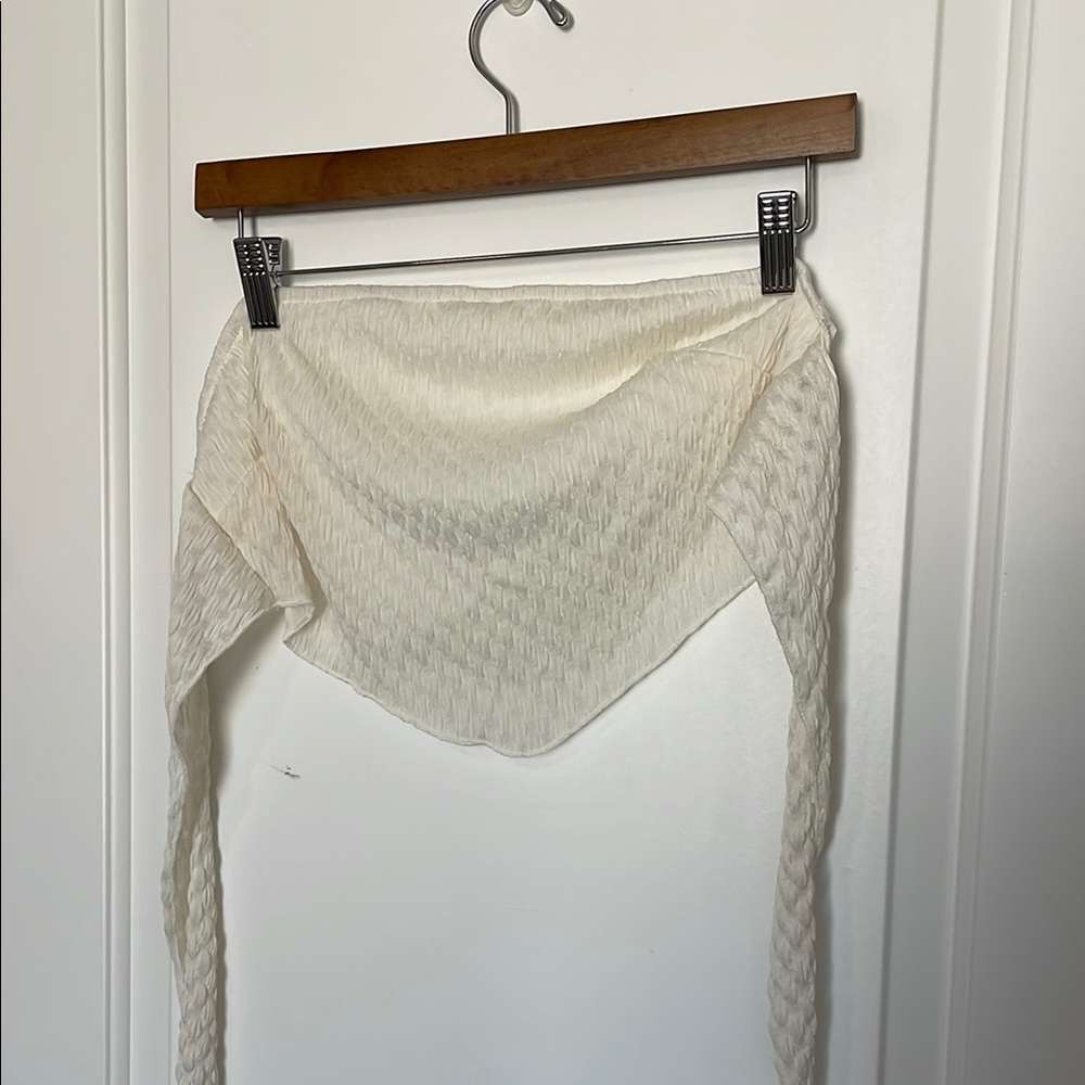 Elegant Cream Crop Going Out Shirt